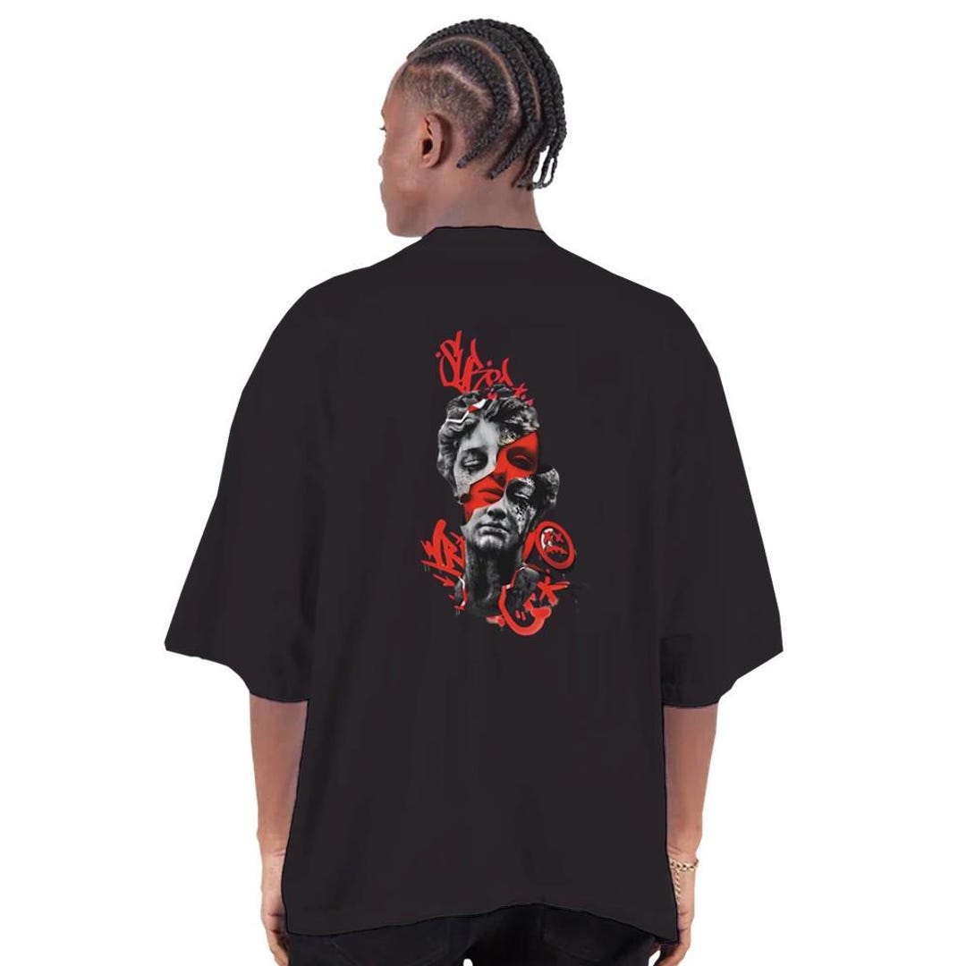 FIRE RED ABSTRACT PRINT SHIRT main image 1