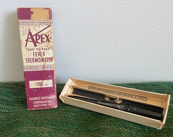 Apex Thermometer with Original Box Vintage 1940s Medical Equipment