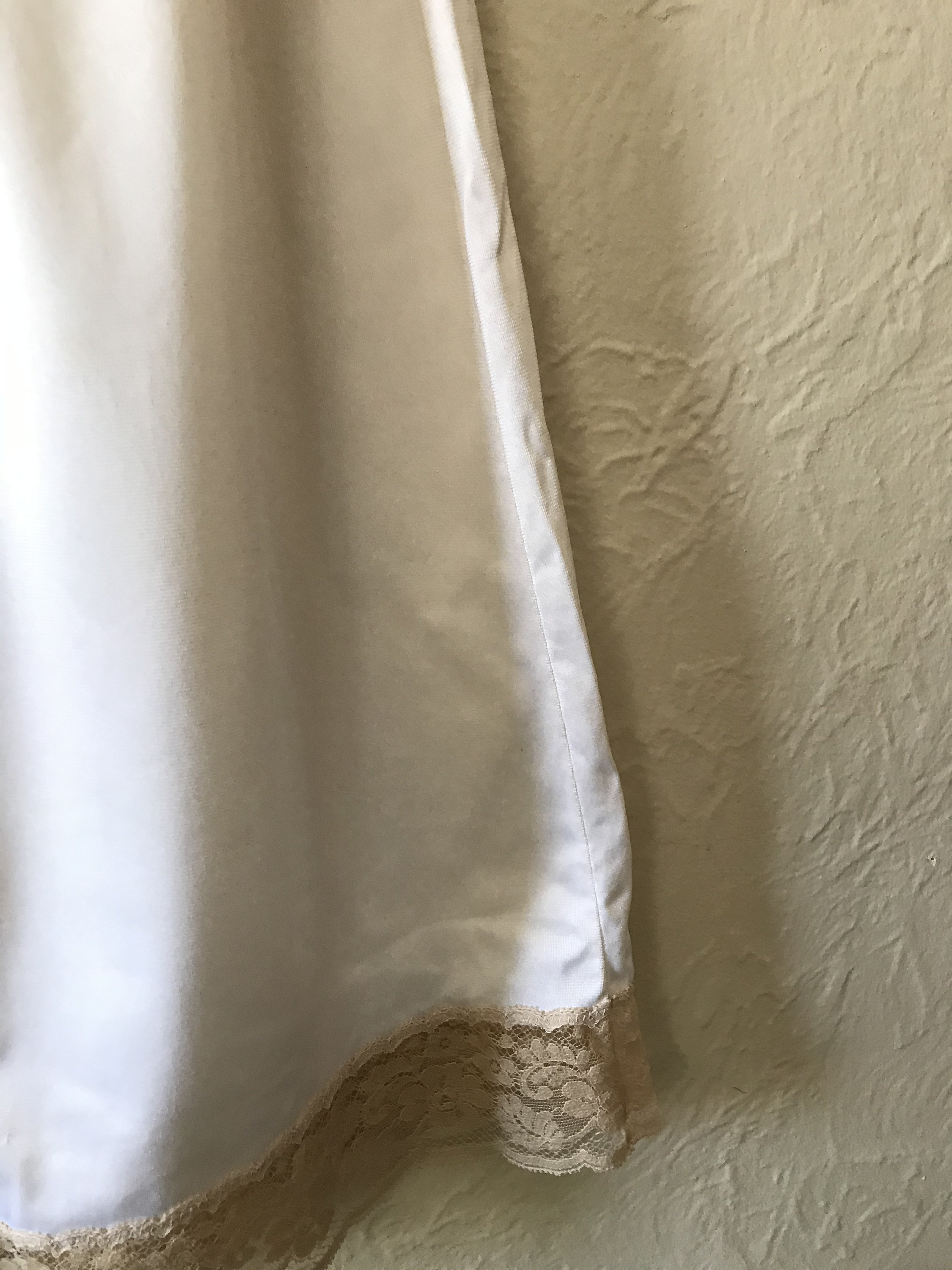 Vintage Half Slip Cream With Tan Lace Trim Pinup Lingerie Etsy