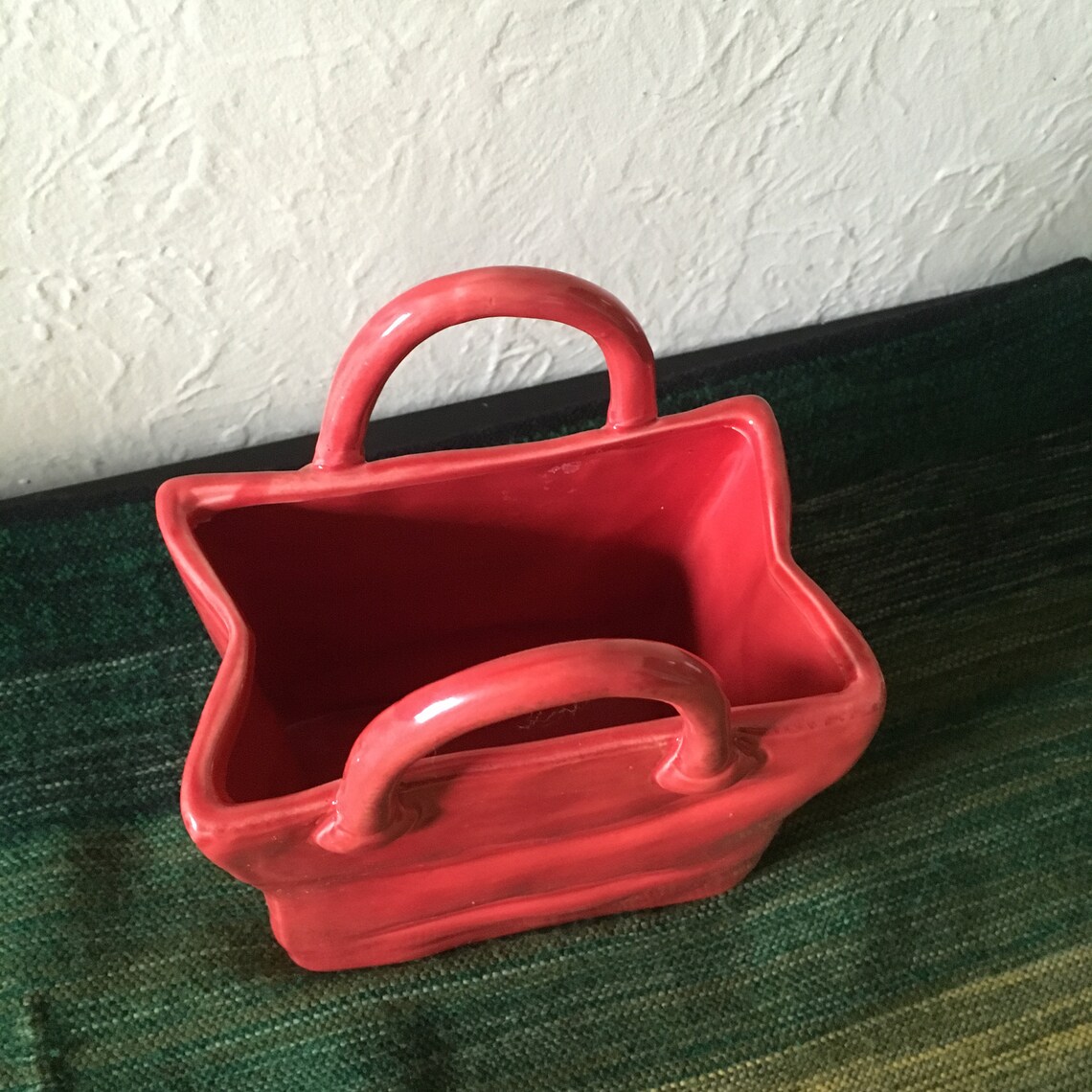 Vintage Ceramic Purse Vase Berry Pink Etsy