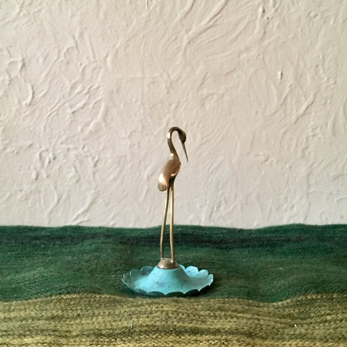 Vintage messing kraan gepolijst klein met turquoise basis Etsy