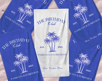 Birthday Club Beach Towel, Birthday Girls Trip Gift, Beach Birthday, Pool Birthday Party, Birthday Cruise Crew Beach Towel,Surprise Trip