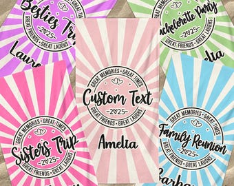 Summer Vacation 2025 Beach Towels,Besties Sisters Bach Bachelorete Trip,Vacation Gifts,Family Vacation,Vacay Mode,Pool Birthday Party Towel