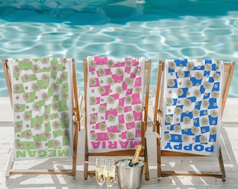Customizable Bachelorette Beach Towel, Bridesmaid Gift, Girls Trip Towel
