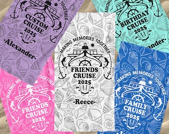 Personalized Cruise 2025 Beach Towel, Matching Birthday Friends Bachelorette Family Anniversary Graduation Cruise Trip Vacation Gifts