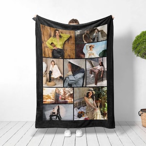 Custom Photo Collage Blanket, Minky or Sherpa Throw,Housewarming Gift