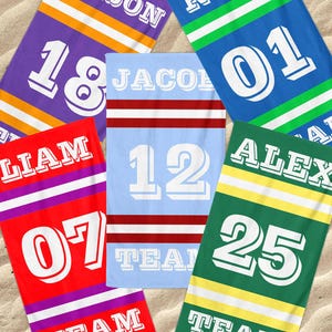 Custom Sports Beach Towel, End Of Year School, Basketball Team Gifts, Boys Pool Towel, Hockey Team Gifts, Football Beach Towel, Swim Team
