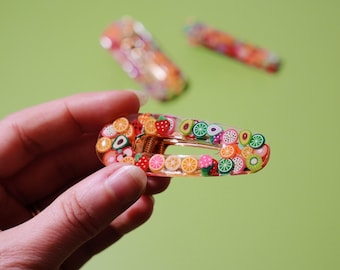 Rainbow Barrette, Glitter Rainbow Hair Clips, Resin  display picture 1