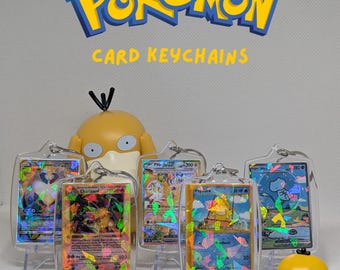Pokemon Custom Card Request Mini Card Keychain | Custom Anime Keyring, Cute Bag Charm, Gift for Pokemon Fans & Collectors
