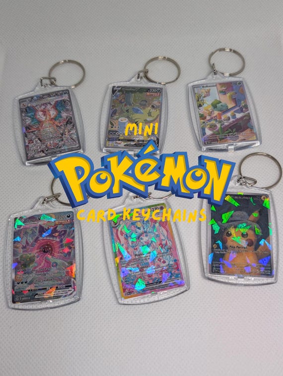 Pokemon Custom Card Request Mini Card Keychain | Custom Anime Keyring, Cute Bag Charm, Gift for Pokemon Fans & Collectors