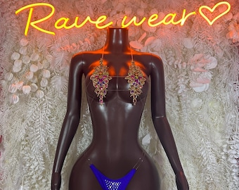 Rhinestone Bikini Set - Exotic Rave Dancewear Outfit