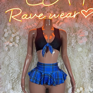 Rave wear - Two Piece Skirt Set -  Festival Outfit, EDM Dancewear