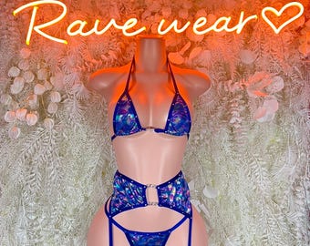 Custom Rave Oufit Two Peice Purple Metallic – Bartender  | Exotic Dancewear Festival wear Rave Outfit