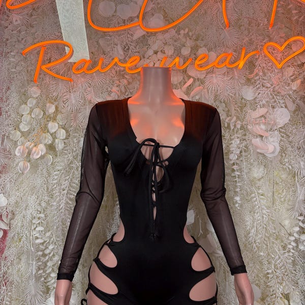 Conjunto Bottlegirl, body negro - Traje de camarera de una pieza, ropa de baile, ropa de fiesta y discoteca.