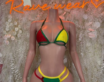 Bolivian Flag Bikini Swimsuit Flag Swimwear Beachwear Festival Outfit Ravewear
