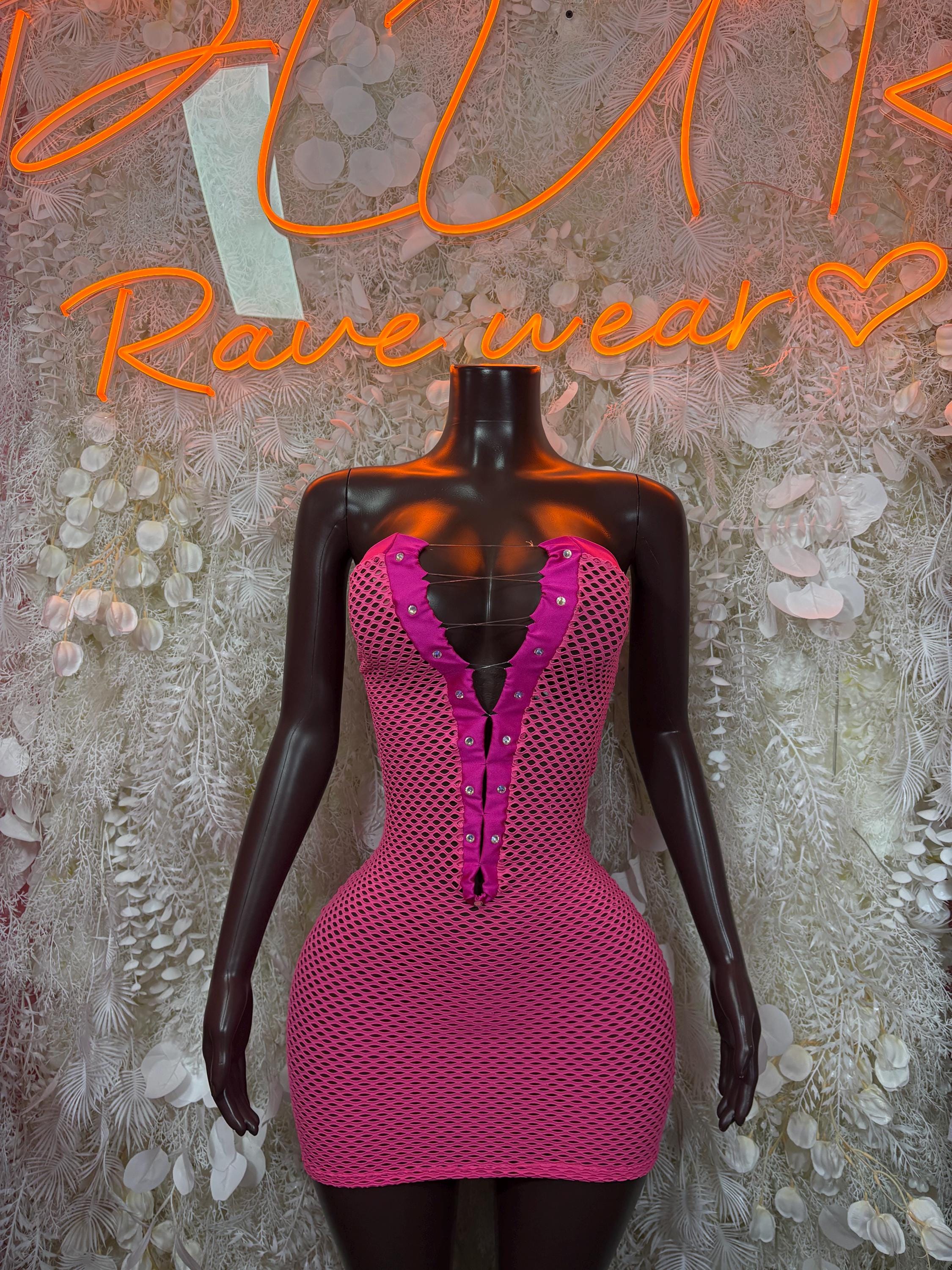Pink Fishnet Dress - Etsy