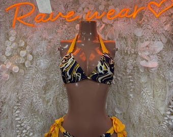 Beach Bikini Multicolor Two Piece Set Ravewear –  Dancewear Outfit