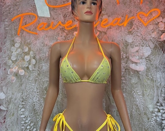 Bikini Yellow Two Piece  Ravewear – Exotic Dance Festival Outfit