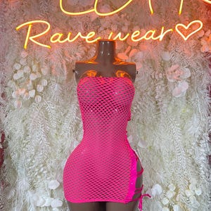 neon pink fishnet dress Neon Pink Fishnet Dress Sexy Clubwear & Dancewear for Raves, Parties, Kittykatexotics