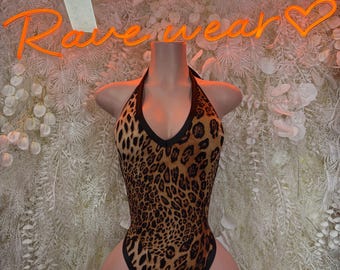 Leopard Print Bodysuit - Bottlegirl Outfit, One Piece, Clubwear