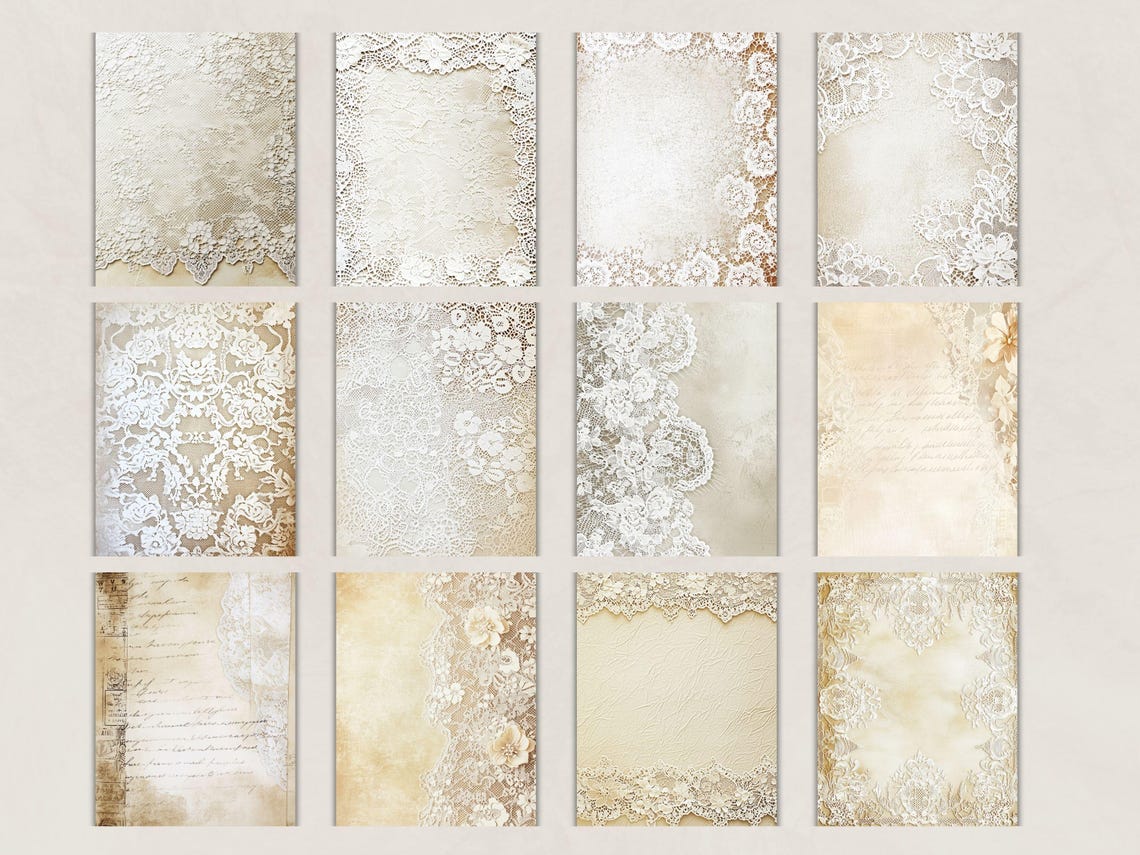 Antique Lace Digital Paper | Junk Journal Ephemera (8.5x11") - Etsy