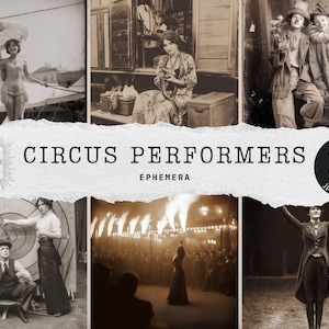 Vintage circusephemera, foto's artiest, retro carnaval, junkjournal, oude circuskunst | Efemere vintage stijl | Gevonden foto's