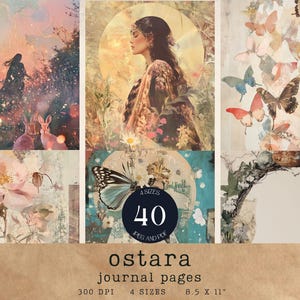 Ostara Digital Journal Seiten | Heidnische Kunst, Frühling Junk Journal | Rad des Jahres | Sammelalbum, Junk Journal, Mixed Media