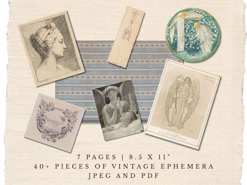 Angel Collection Sheets Angels | Vintage Collage Sheets | Original Ephemera for Junk Journals ...