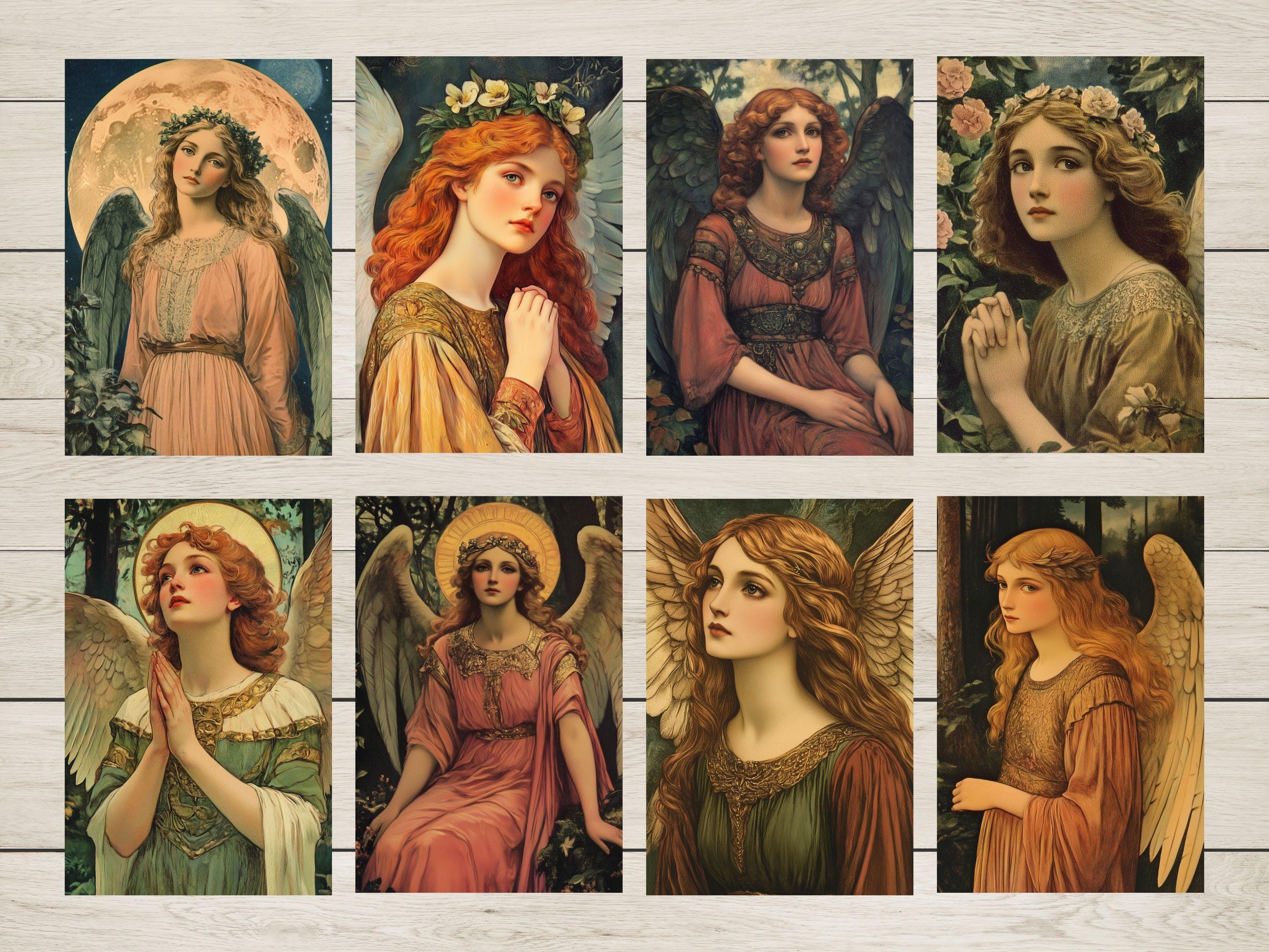 Pre-raphaelite Angel Art, Vintage Ephemera, Collage Sheets (digital ...