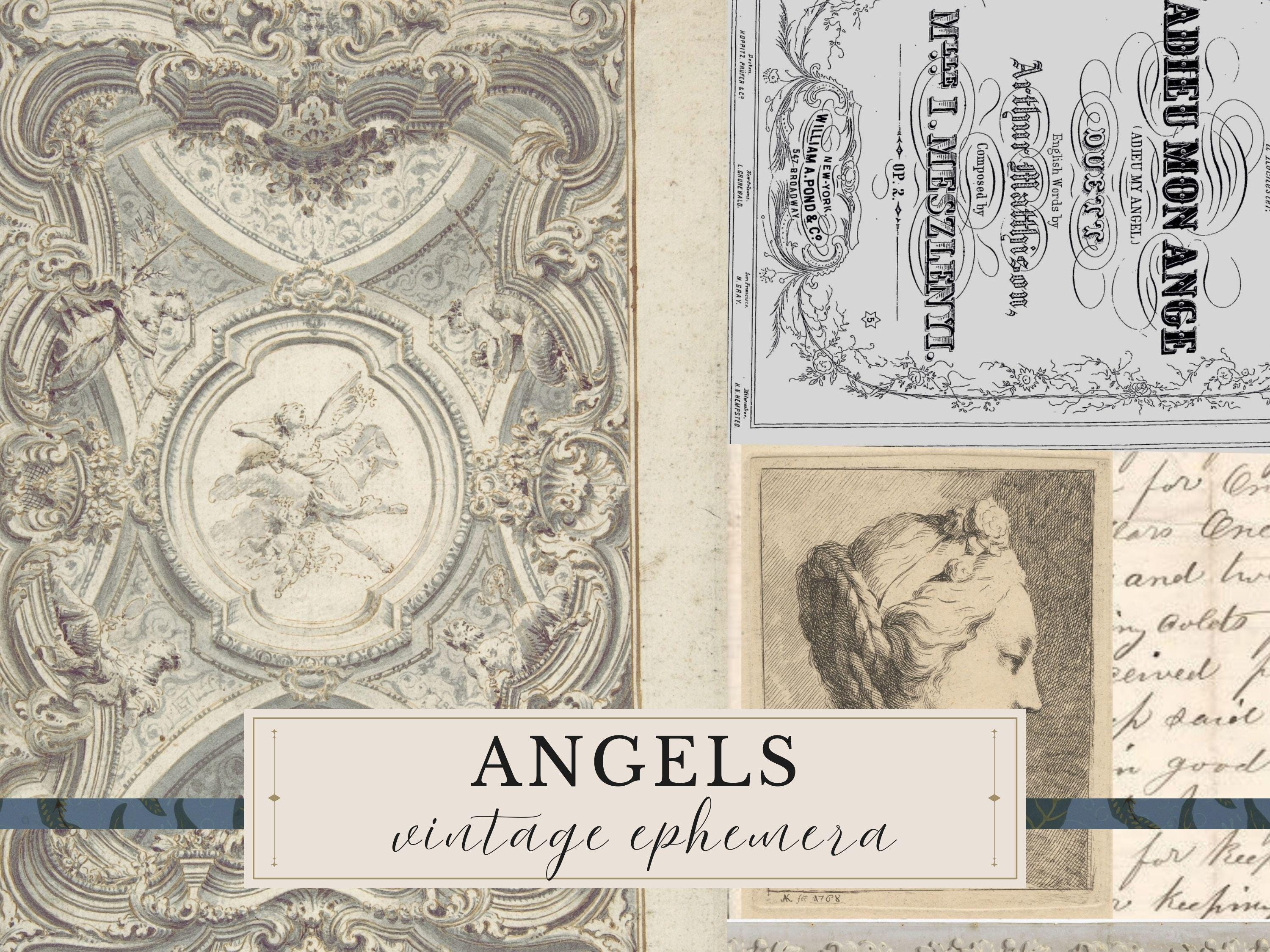 Angel Collection Sheets Angels | Vintage Collage Sheets | Original Ephemera for Junk Journals ...