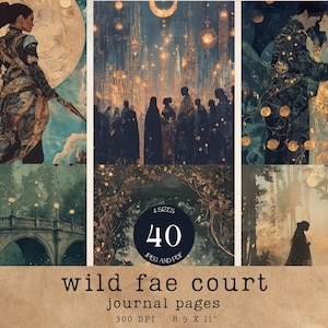 Wild Fae Court Digital Journal Pages, Fantasy Printable Art, Romantasy Aesthetic, Fairycore Scrapbook Ephemera, Junk Journal
