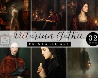 Arte gótico victoriano imprimible / Retratos de la academia oscura (descarga digital)