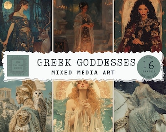 Greek Goddess Ephemera, Mythology Junk Journal Art (Digital Download)