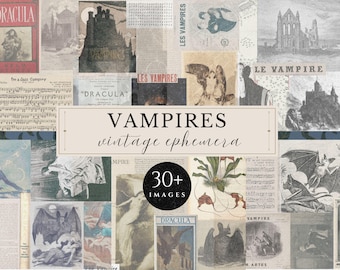 Vampires | Vintage Collage Sheets | Original Ephemera for Junk Journals, Scrapbooking and Crafts - NO AI