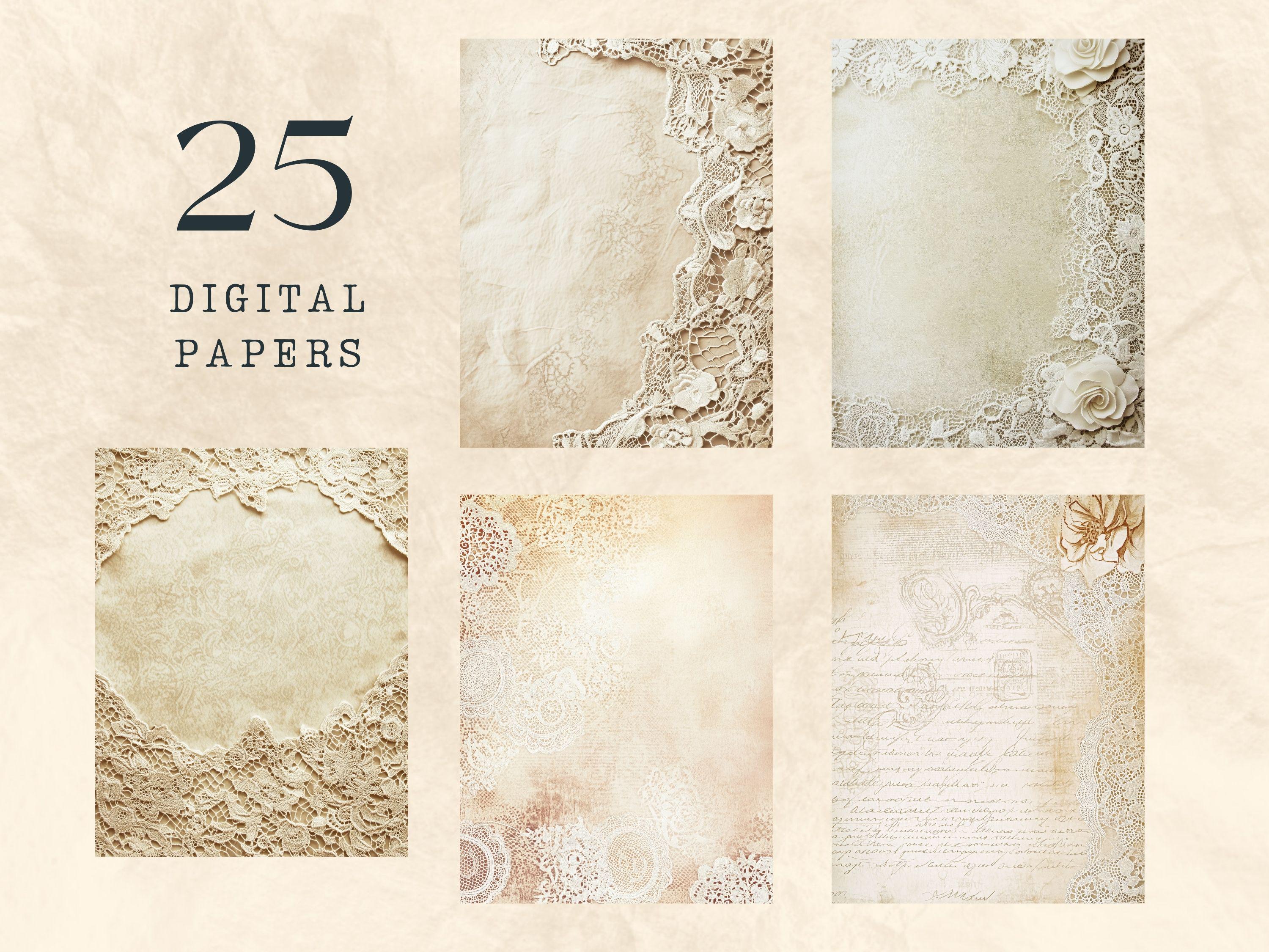 Antique Lace Digital Paper | Junk Journal Ephemera (8.5x11") - Etsy