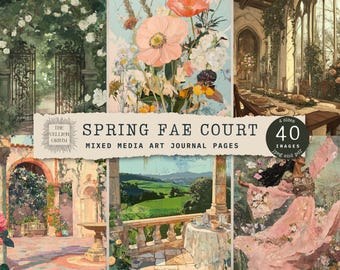 Frühling Hof Journal Seiten | Romantik Digital Collage (PDF)