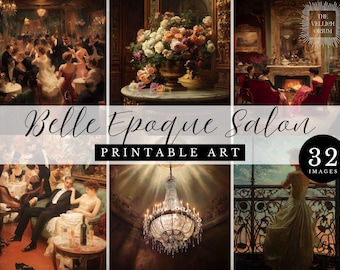 Belle Époque Salon Printable Art | French Victorian Ephemera (Digital Download)