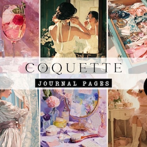 Coquette Aesthetic Journal Pages voor junkjournaling, zachte vrouwelijke ephemera, vintage geïnspireerde collagekunst, shabby chic afdrukbaar