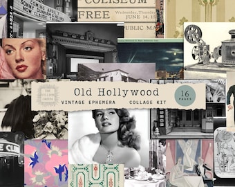 Old Hollywood Ephemera | Vintage Collage Kit (Printable)