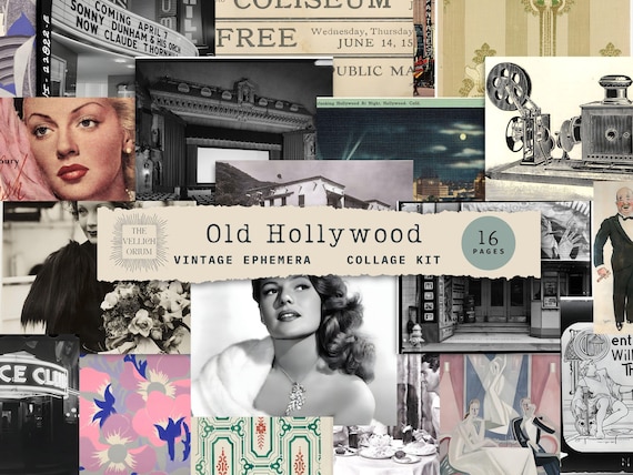 Old Hollywood Ephemera | Vintage Collage Kit (Printable)