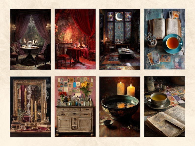 Victorian Tarot Junk Journal Pages, Gothic Fortune Teller Ephemera ...