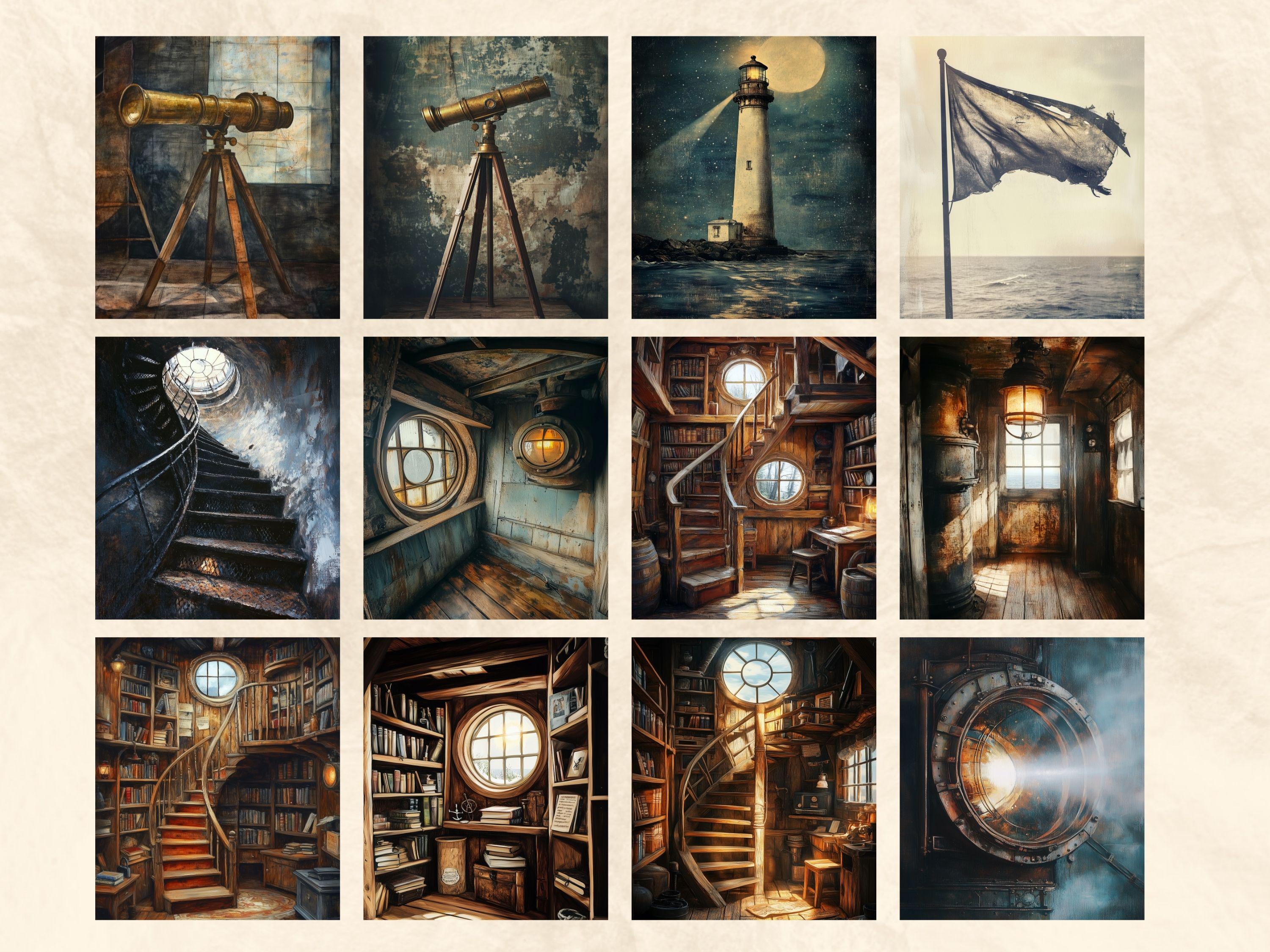 Lighthouse Junk Journal Pages | Vintage Nautical Ephemera (digital ...