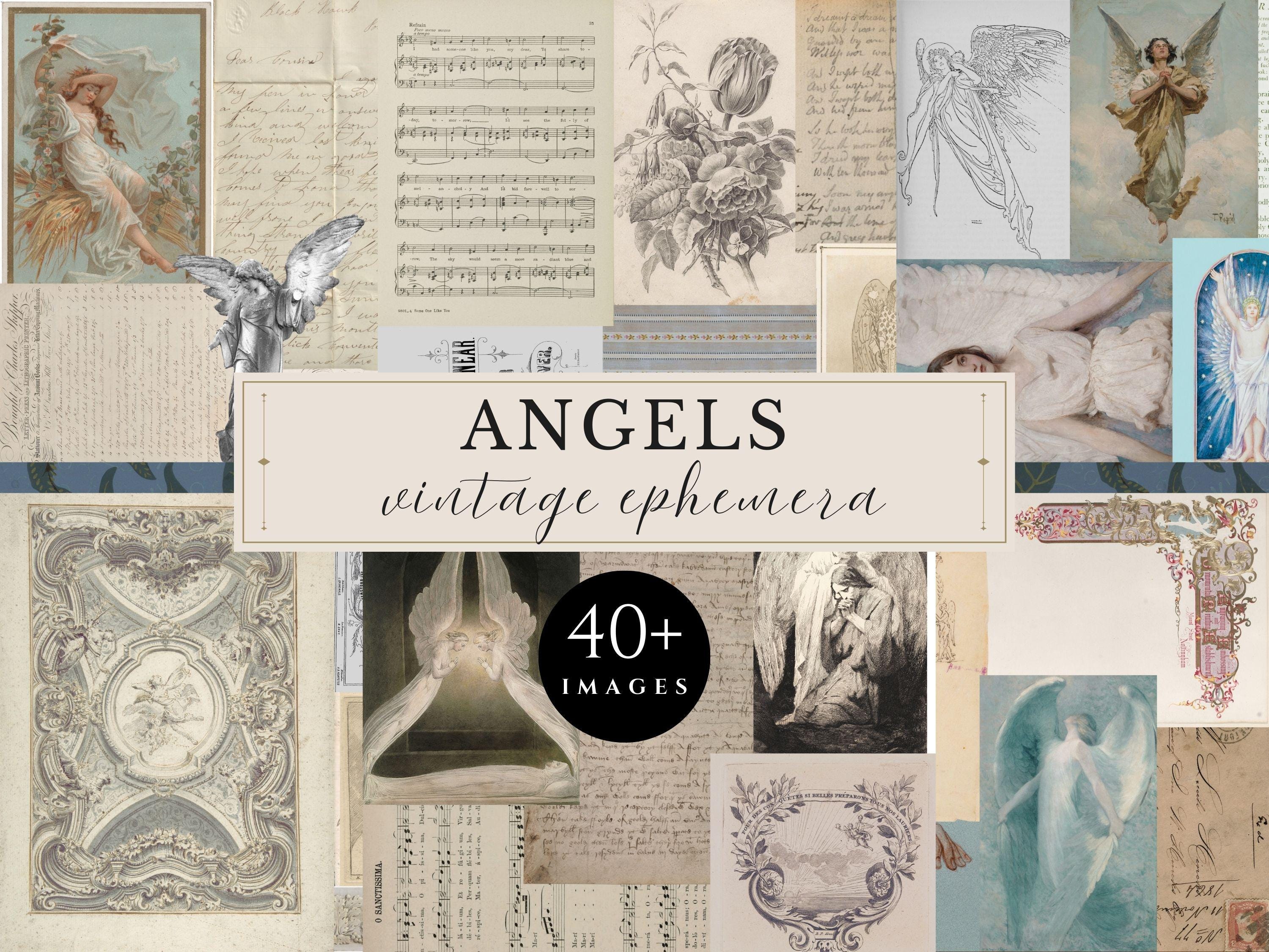 Angel Collection Sheets Angels | Vintage Collage Sheets | Original Ephemera for Junk Journals ...