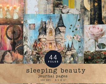 Sleeping Beauty Junk Journal Kit – Fairy Tale Ephemera (44 Digital Files)