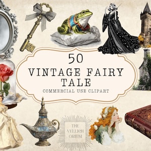 Vintage Fairy Tale Clipart | Storybook PNG Illustrations (50 Files) - Etsy
