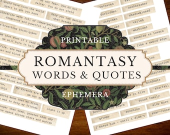 Efemere citaten over romantiek | Afdrukbaar leesgrage plakboek (digitale download)