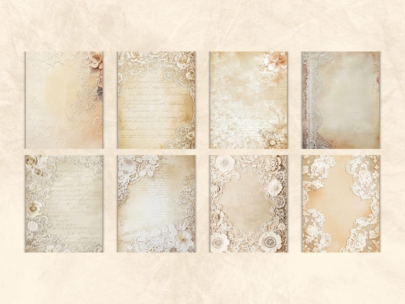 Antique Lace Digital Paper | Junk Journal Ephemera (8.5x11") - Etsy
