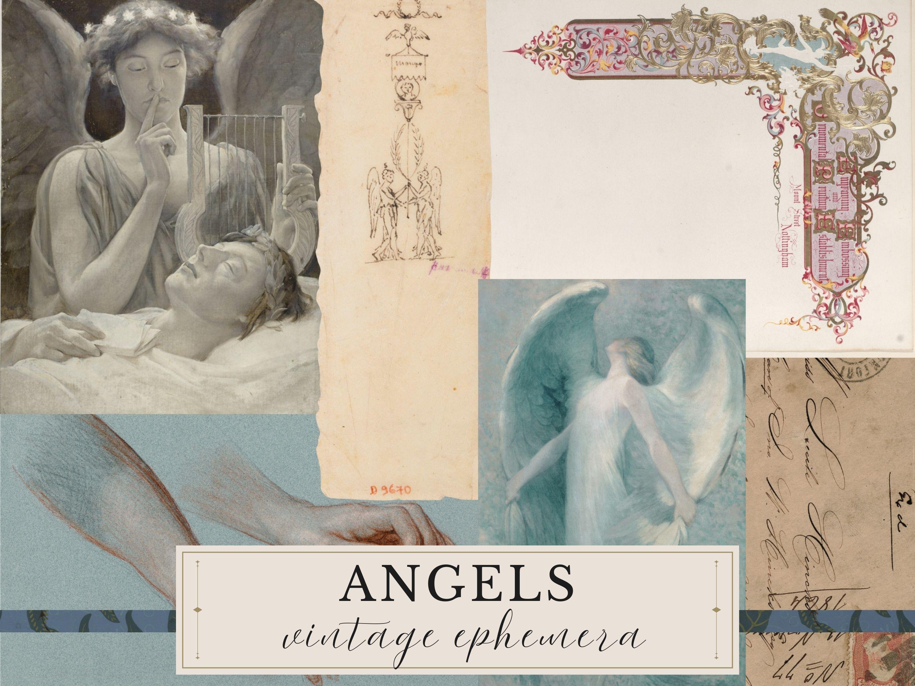 Angel Collection Sheets Angels | Vintage Collage Sheets | Original Ephemera for Junk Journals ...