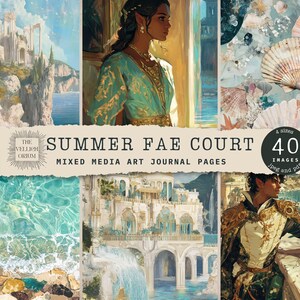 ÉTÉ | Pages de journal fantastique, Cour des fées d'été | Art romantique | Collage numérique océan enchanté | Scrapbooking, Arts techniques mixtes