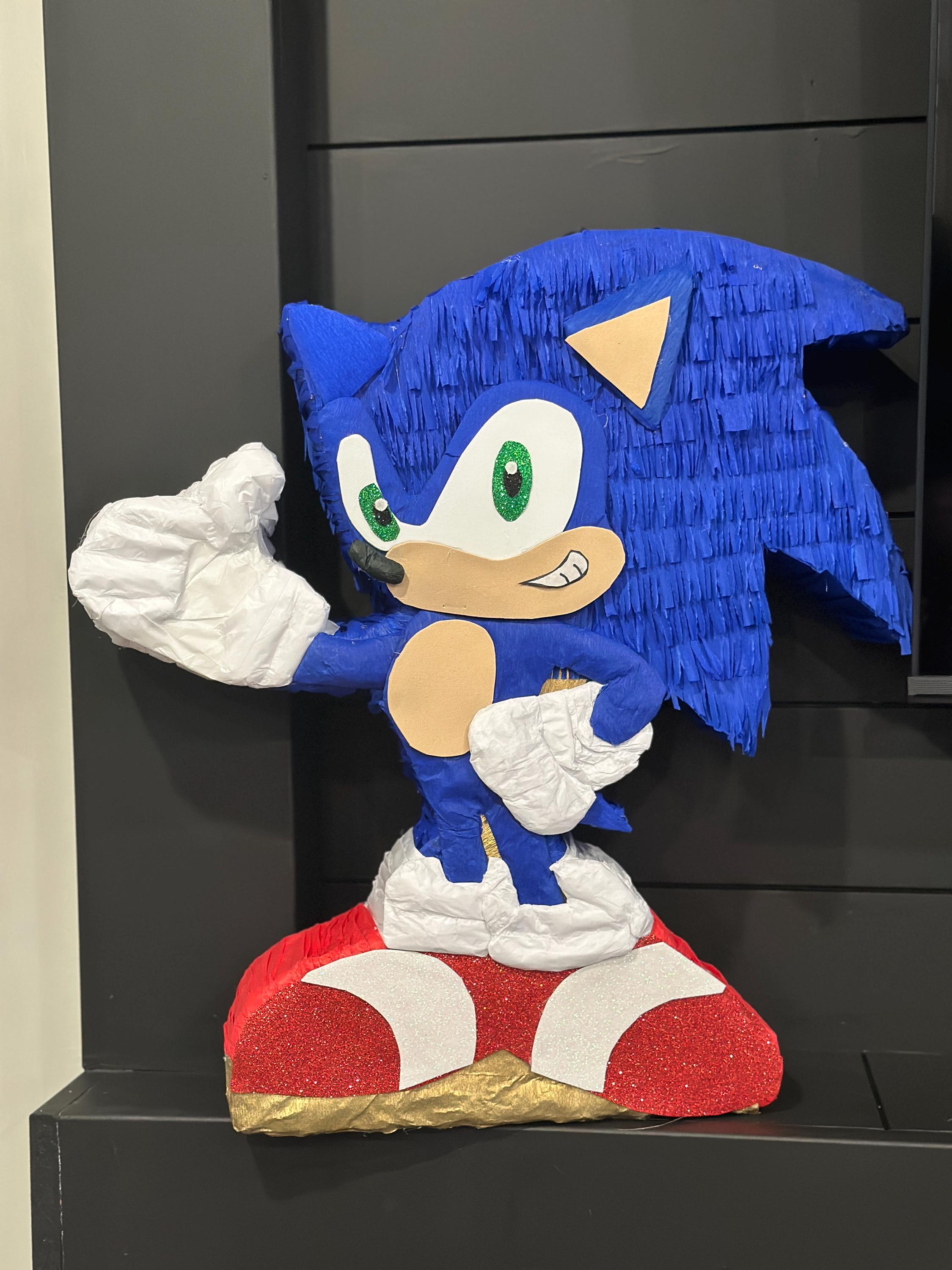 Sonic Inspired Pinata, Pinata de SONIC, Sonic Inspired Craft, Sonic inspired Birthday